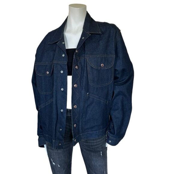 Vintage Trucker BIG B Denim Jean Jacket Chore Oversized Union Made in Canada - Picture 2 of 12